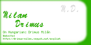 milan drimus business card