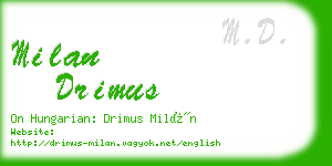 milan drimus business card